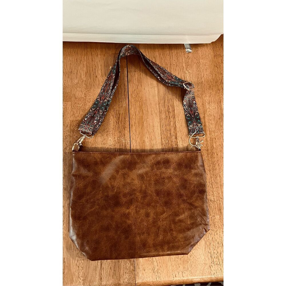 Vegan Leather Brown Boho Crossbody new without tags
